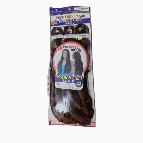 Packaged hair product with '3X Freetress' branding on a white background
