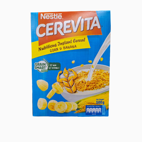 A nutritious cereal blend combining the goodness of corn and the natural sweetness of banana for a wholesome breakfast.