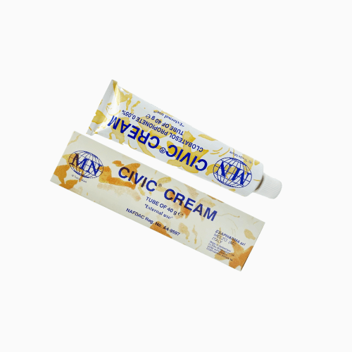 Two tubes of Civic Cream on a white background