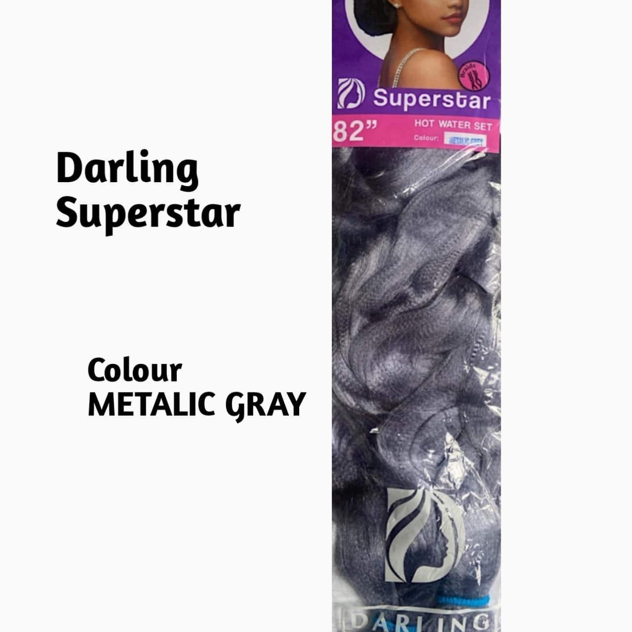 This premium braiding hair features a sleek, modern metallic grey shade that’s both durable and easy to work with