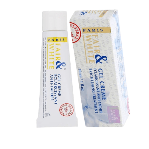 Fair & White gel crème packaging on a white background