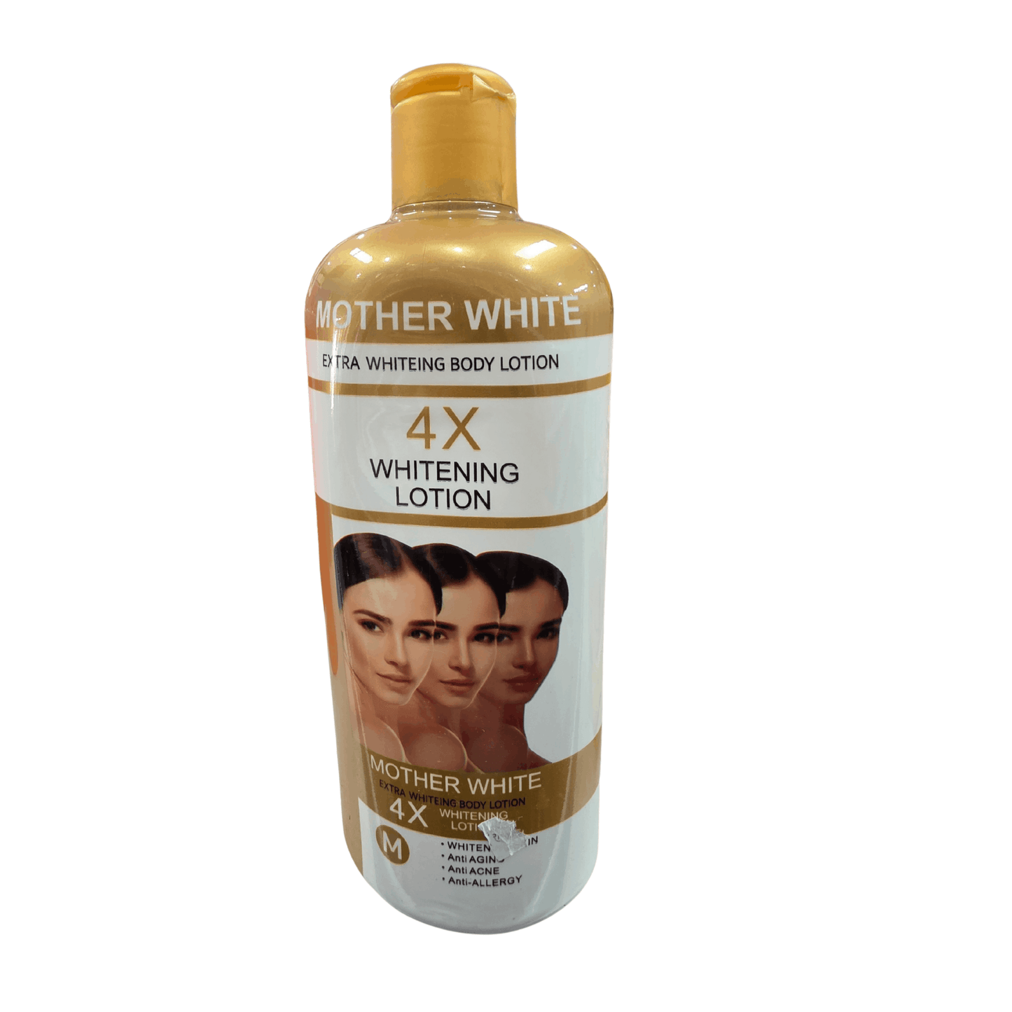Mother White 4X Whitening Lotion bottle on a white background