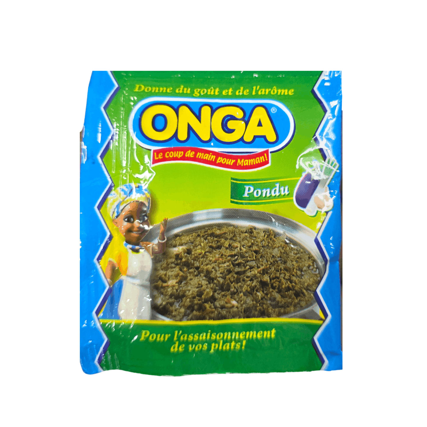 ONGA Pondé seasoning packet with branding and product image on a white background