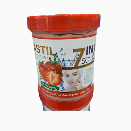 Infused with strawberry essence, this 500ml scrub exfoliates, cleanses, and nourishes for radiant skin.