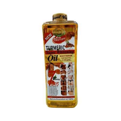 Infused with turmeric, this nourishing oil reduces dark spots, promotes an even skin tone, and leaves your skin glowing.