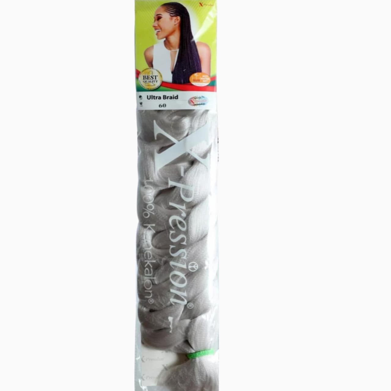 This high-quality braiding hair features a sleek, platinum blonde shade and a soft, smooth texture