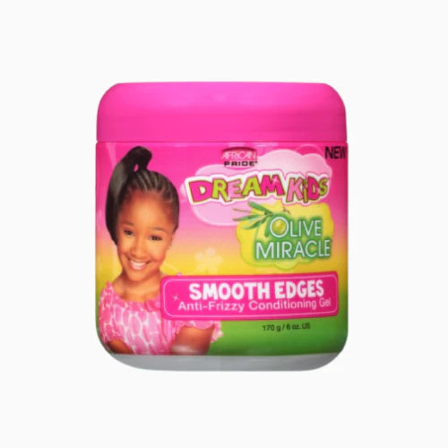 Dream Kids Smooth Edge Gel. This gentle yet effective gel tames and smooths edges, providing a long-lasting hold without flaking