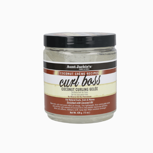 This 426g gelée provides long-lasting hold and shine for all curl types.