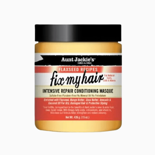 Aunt Jackie's Intensive Repair Conditioning Masque jar on a white background