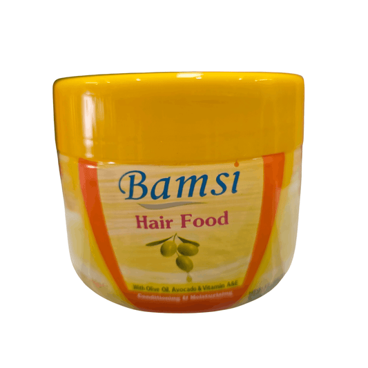 Jar of Bamsi Hair Food on a white background