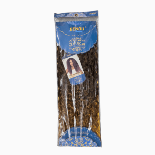 Packaged hair extensions with Bendu branding on a white background