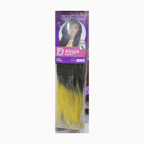 Packaged hair extensions with 'Abuja' branding on a white background