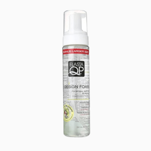 Elasta QP design foam bottle on a white background