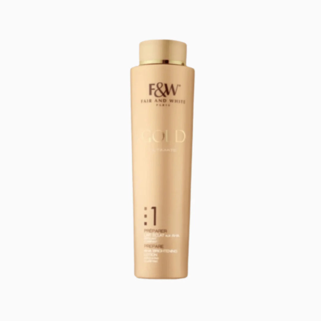  Enriched with Alpha Hydroxy Acids (AHA) and gold extract, this luxurious lotion brightens and evens out your complexion while providing deep hydration