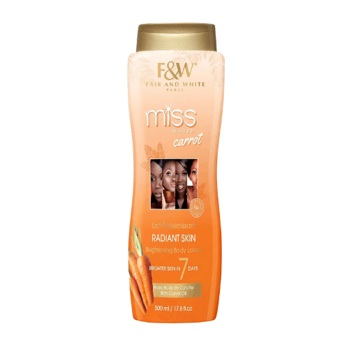 F&W Miss White Carrot body wash bottle on a white background