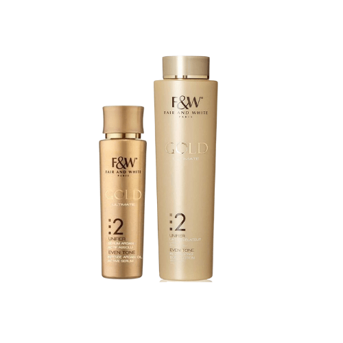 Discover Fair & White Gold 2 Lotion and Serum. Brighten, hydrate, and nourish your skin with a luxury formula for a smooth, radiant glow.