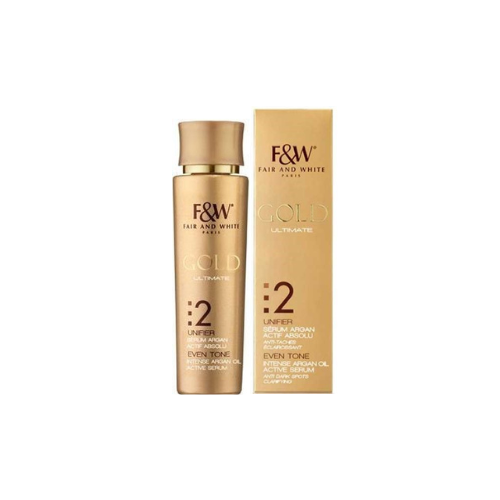 F&W Gold Ultimate bottle and box on a white background