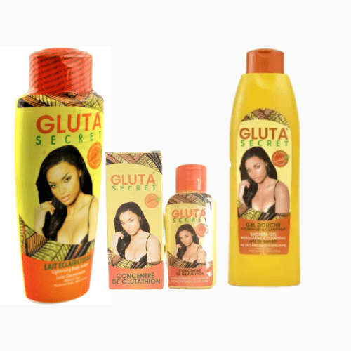 Set of Gluta Secret skincare products on a white background