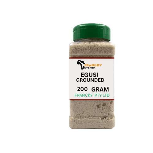 Container of Francky Egusi Grounded on a white background