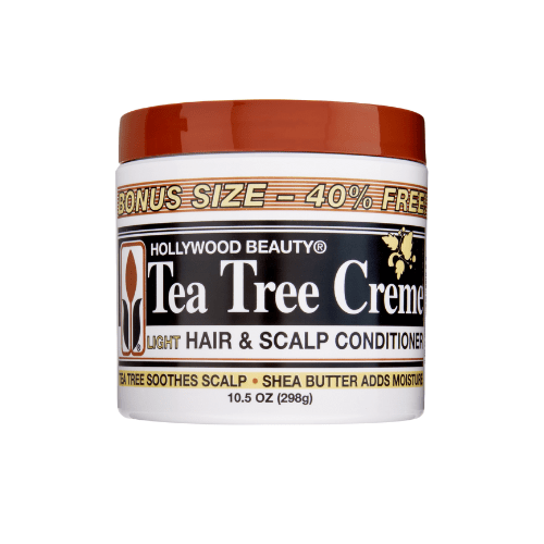 Jar of Hollywood Beauty Tea Tree Creme Hair and Scalp Conditioner on a white background