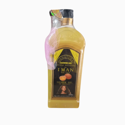 Bottle of Iman Shower Gel with a visible label on a white background