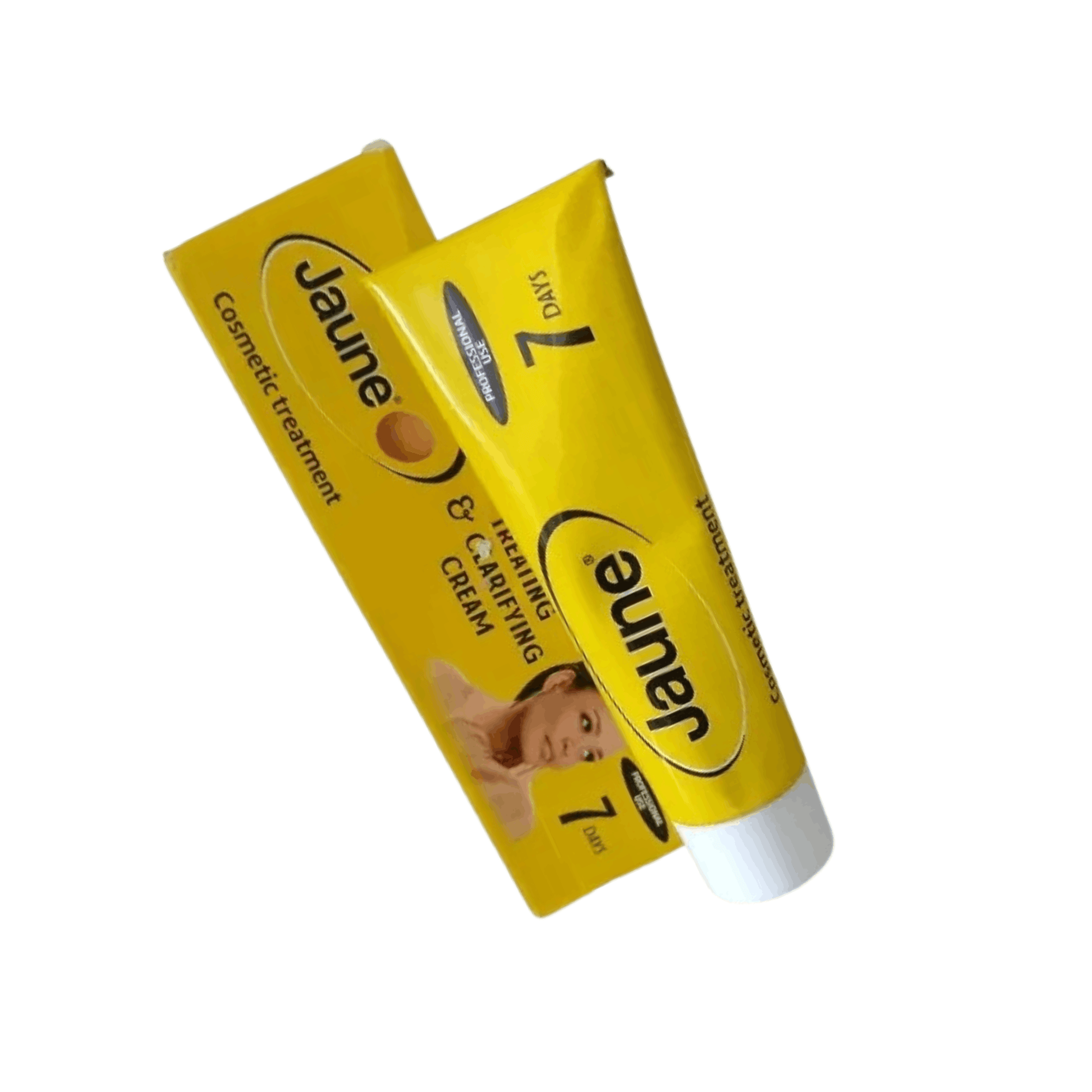 Two yellow tubes of Jaune 7 Daily Scarifying Cream, shown diagonally on a plain white background.