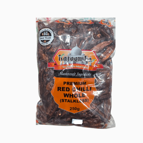 Bag of Katoons Premium Red Chilli Whole Stalkless on a white background