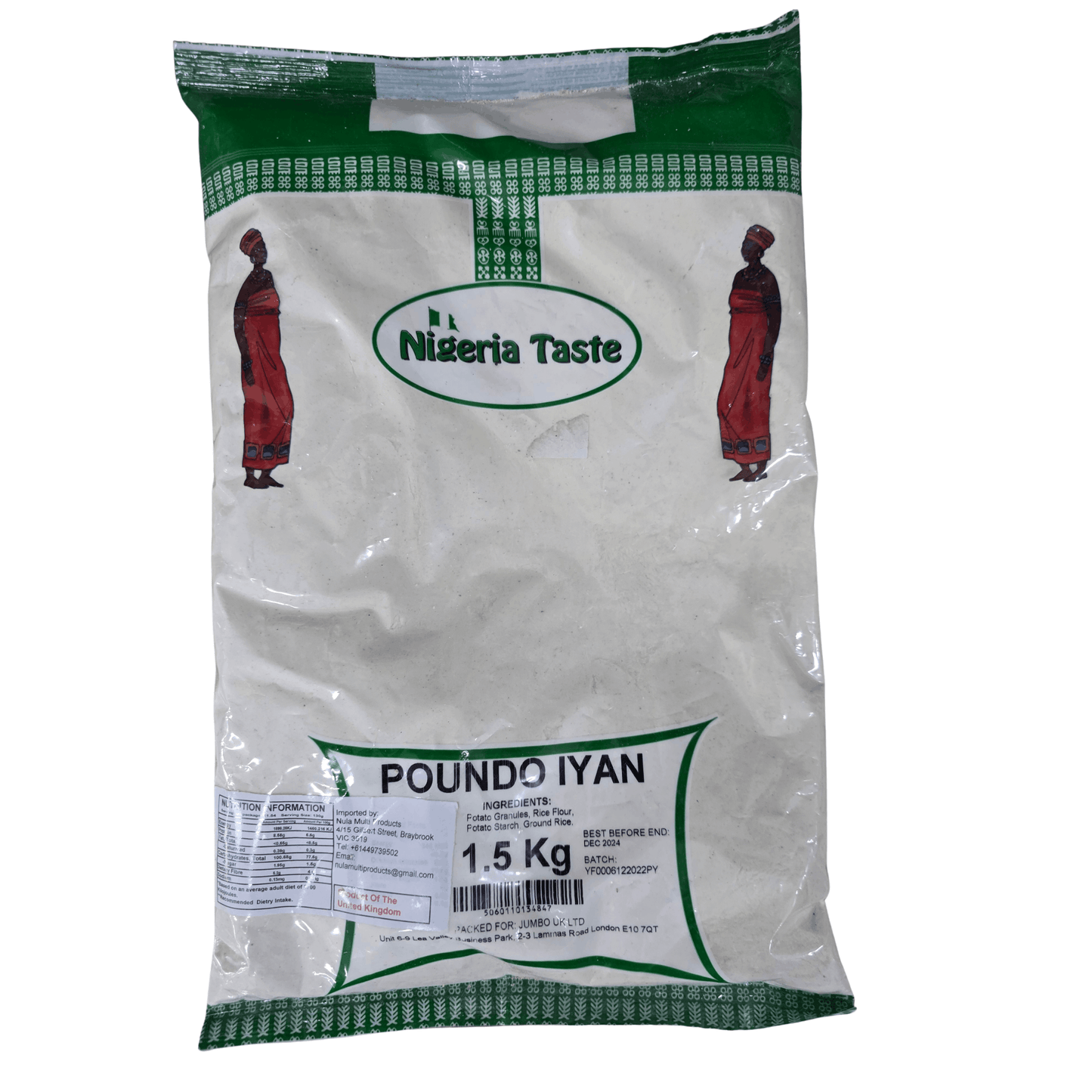 Nigeria Taste Poundo Iyan packaging on a white background
