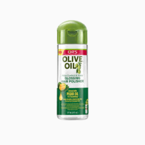 OR'S Olive Oil glossing hair polisher bottle on a white background