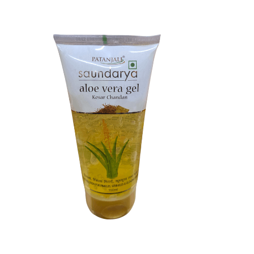 Patanjali Saundarya Aloe Vera Gel tube on a white background