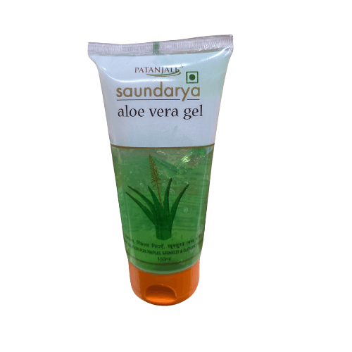 Patanjali Saundarya Aloe Vera Gel tube on a white background