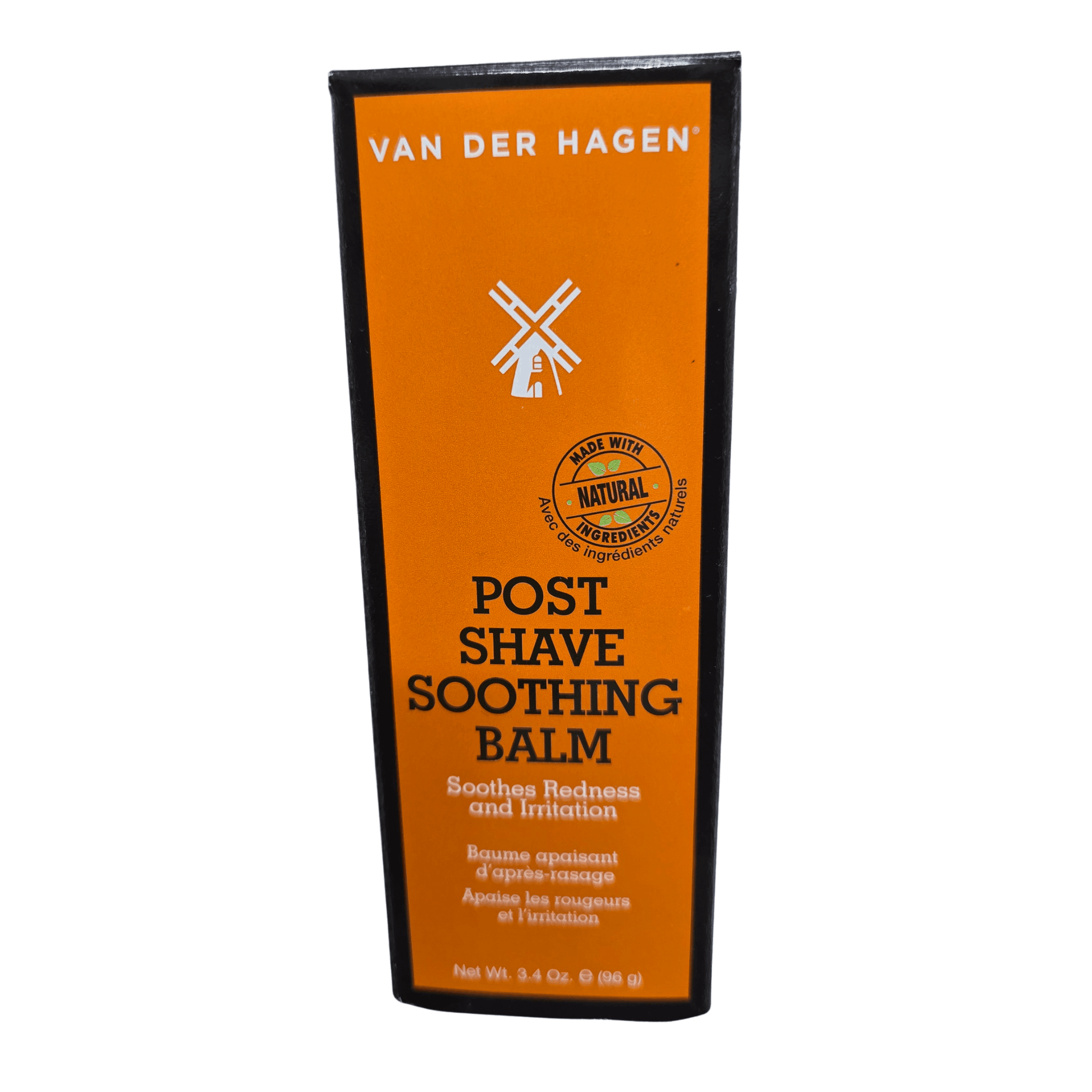 Van der Hagen post shave soothing balm packaging on a white background