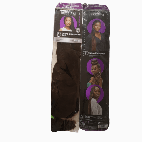 This premium braiding hair features a rich, chestnut brown shade and a soft, smooth texture, perfect for creating elegant and eye-catching braids.