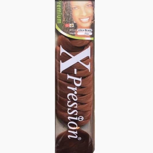 This high-quality braiding hair features a vibrant, coppery-red shade and a soft, smooth texture, perfect for creating stunning and eye-catching braids.