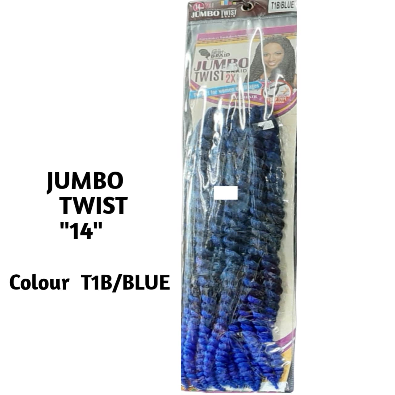 JUMBO  Braids Twist "14" Colour T1B/BLUE