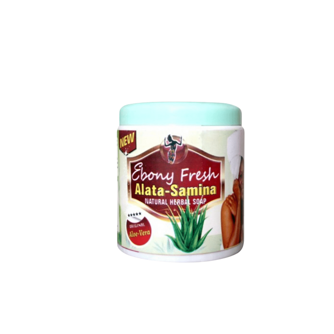  Ebony Fresh Alata Samina Aloe Vera. Infused with aloe vera, this soap gently cleanses and soothes your skin,