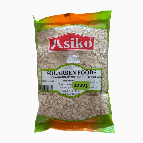 Packaged food product with Asiko branding on a white background